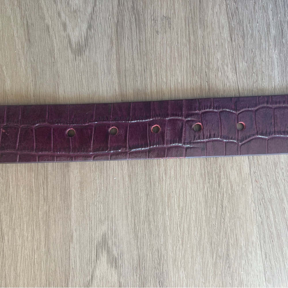 Rachel Comey Deep Burgundy Croc-Embossed Belt size small - Picture 5 of 7